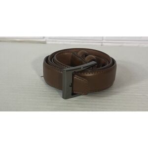 Mio Marino Collection Brown Leather Silver Buckle Dress Belt - Men's Size 34